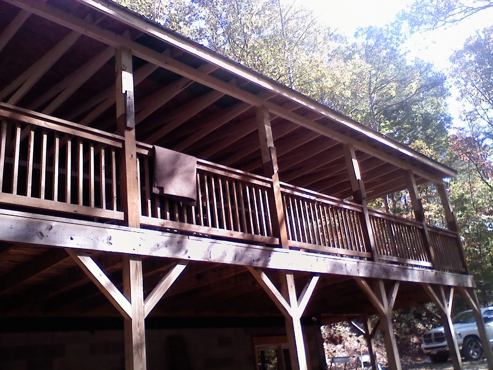 Timber framing under a new elevated porch and deck — Roof Leak Repair in Wind Gap by Roofing Brothers